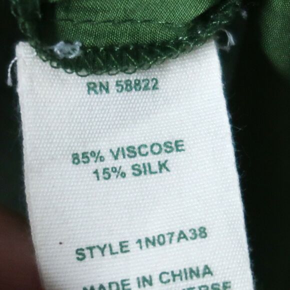 Nurture Womens Silk Button Up Shirt Size Medium Green Boho Lagenlook Hippie‎ - Picture 5 of 10